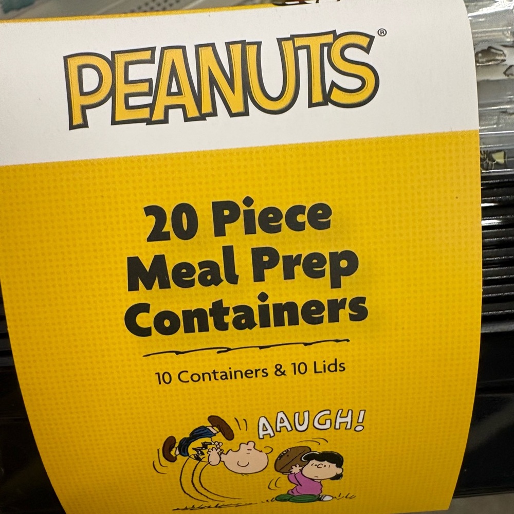 Peanuts Yellow Meal Prep Containers Set Snoopy Linus - Picture 2 of 3